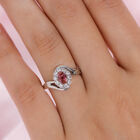 Rosa Turmalin und weißer Zirkon-Ring, 925 Silber platiniert  ca. 0,97 ct image number 2