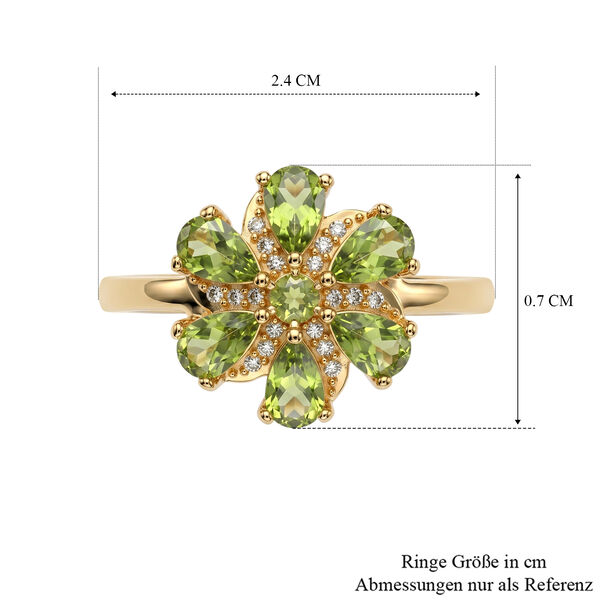 EVER TRUE Nat&uuml;rlicher Peridot Ring 950 Kupfer (Gr&ouml;&szlig;e 19.00) ca. 1.44 ct image number 5