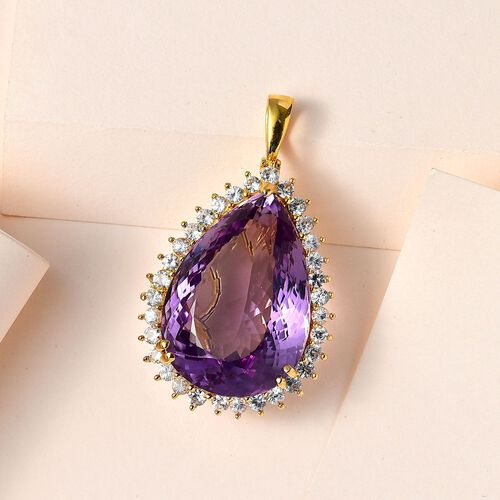 Rose De France Amethyst und Zirkon Anhänger  - 80,39 ct. image number 1