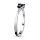 Blauer Diamant-Ring, 925 Silber platiniert  ca. 0,50 ct image number 3