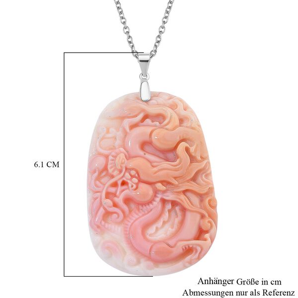 SEHR SELTENER - D'Joy Nat&uuml;rliche Rosa K&ouml;nigsmuschel Perle Anh&auml;nger mit Kette, ca. 50 cm 925 Silber rhodiniert image number 6