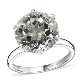 Prasiolite Ring 925 Silber rhodiniert (Größe 19.00) ca. 6,50 ct