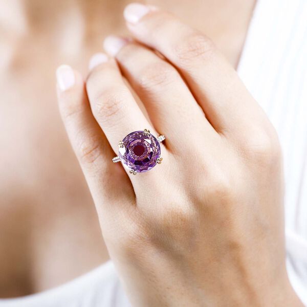 Rose De France Amethyst und Zirkon Ring- 15,65 ct. image number 3