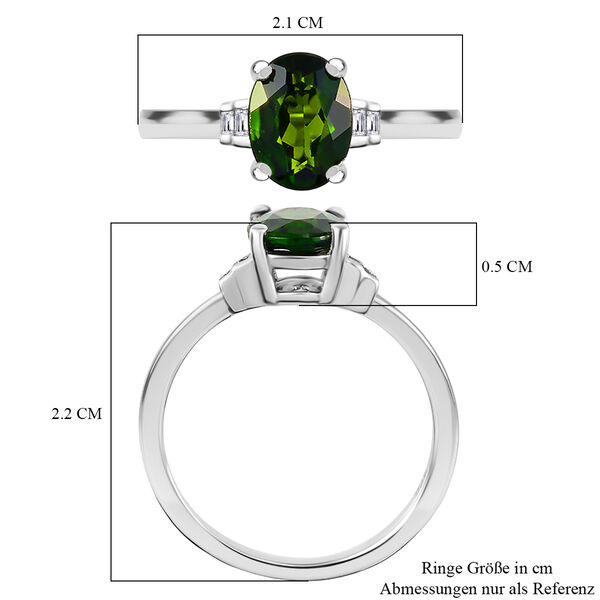 Natürlicher Chromdiopsid und Zirkon-Ring- 1,40 ct. image number 7