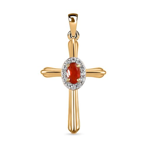 Mexikanischer Kirschfeuer-Opal und Zirkon-Anhänger - 0,28 ct. image number 0