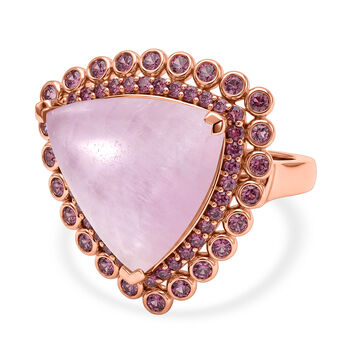 EverTrue Kunzit und Orissa Rose Granat Ring - 11,78 ct.