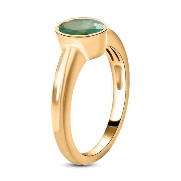 Kagem sambischer Smaragd-Solit&auml;r-Ring, 925 Silber vergoldet, 0,71 ct. image number 5