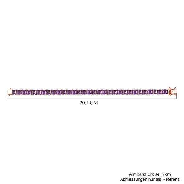 D'Joy AAA Rose De France Amethyst Armband ca. 20 cm 925 Silber 750 Ros&eacute;gold Vermeil ca. 34,38 ct. image number 5
