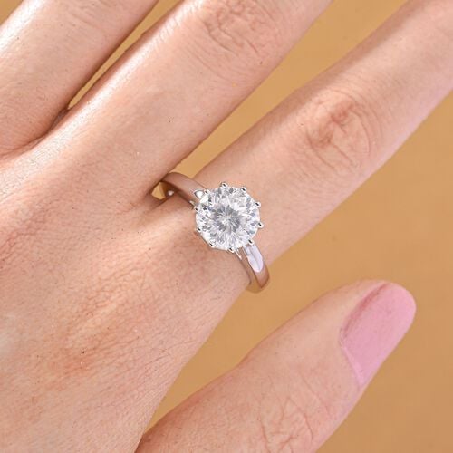 Moissanit Ring 925 Silber rhodiniert (Größe 21.00) ca. 2,57 ct image number 1