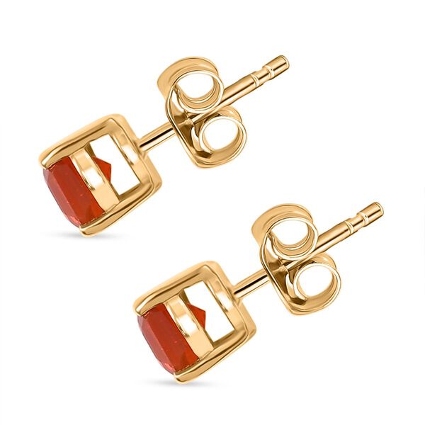 AAAA Blaze Feueropal Ohrringe 925 Silber 750 Gelb Vergoldet ca. 0.45 ct image number 5