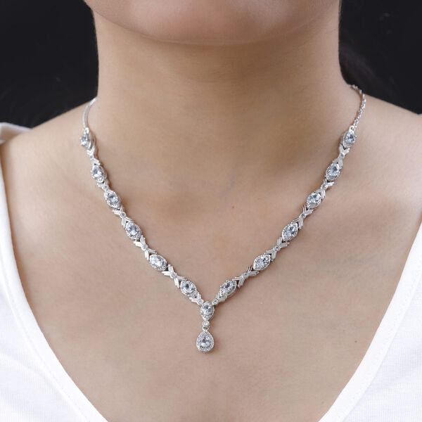 Espirito Santo Aquamarin und Zirkon Collier, ca. 45 cm, ca. 4.90 ct image number 3