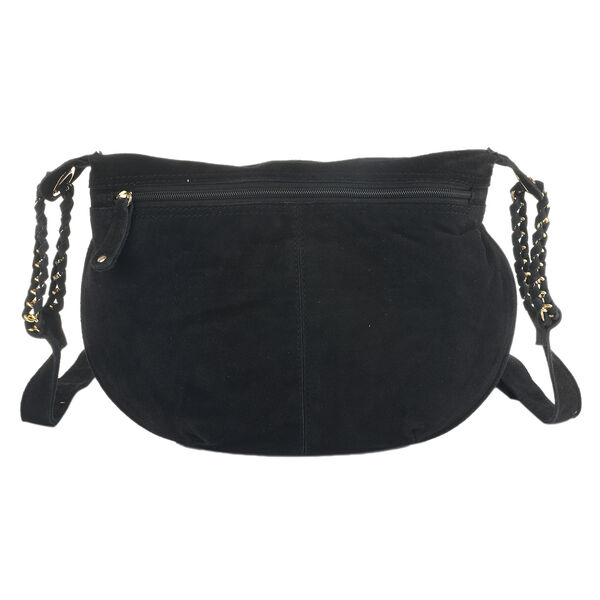 Crossbody Tasche aus 100% echtem Leder, Größe 33x3,8x25,4 cm, Schwarz image number 4