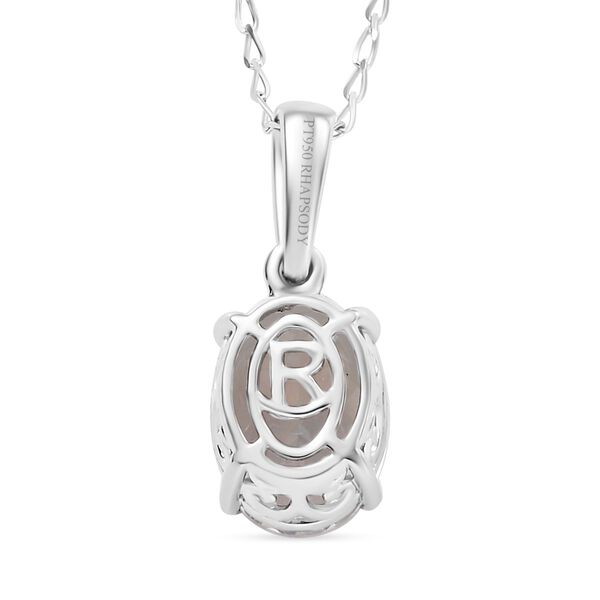 RHAPSODY 4 ct. AAAA natürlicher Malagasy Mondstein Anhänger mit 45cm Kette in 950 Platin image number 5