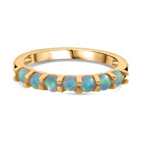 AA Natürlicher, äthiopischer Welo Opal Ring 925 Silber vergoldet (Größe 18.00) ca. 0,61 ct