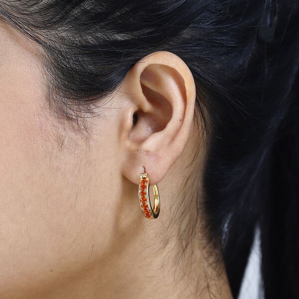 Salamanca Feueropal-Ohrringe, 925 Silber Vergoldet ca. 0,66 ct image number 3