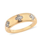 Weißer Diamant P Ring 925 Silber 585 Vergoldet ca. 0,16 ct. image number 3
