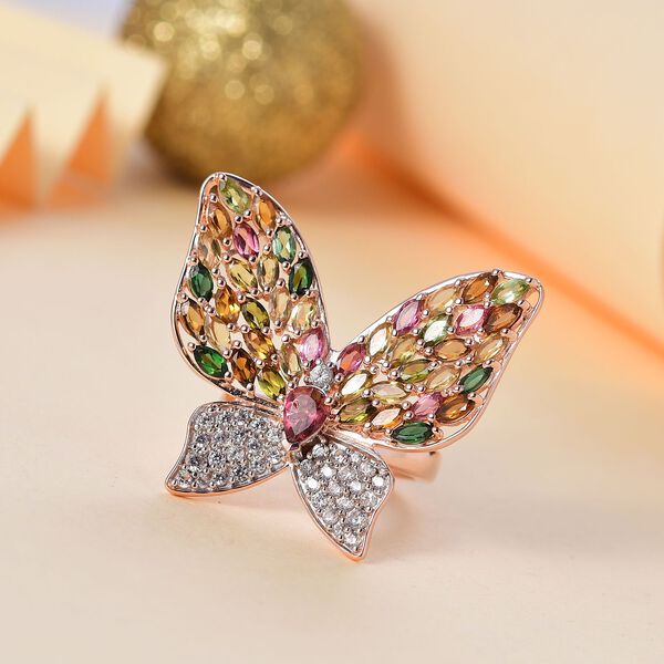 GP Trionfo Kollektion - AA Multi Turmalin, Zirkon und Kanchanaburi blauer Saphir-Ring - 4,94 ct. image number 2