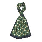 LA MAREY - Premium Selection - 100% Maulbeerenseiden-Halstuch mit Päonien Druck, 35 x 150 cm, grün