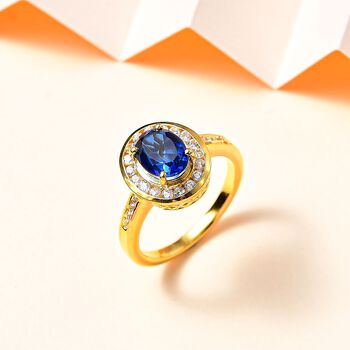 Tansanit-Farbe Quarz und Zirkon Ring - 2,80 ct.