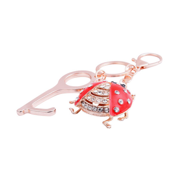 Wei&szlig;er und Schwarzer Kristall Maik&auml;fer-Schl&uuml;sselanh&auml;nger image number 2