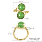 Grüne Jade Bypass Ring 925 Silber Gelbgold-Überzug image number 5
