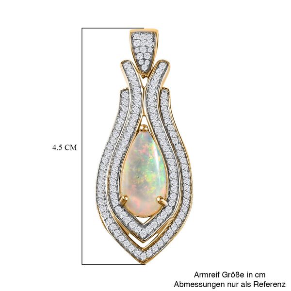 AA natürlicher, äthiopischer Welo Opal und Zirkon-Anhänger - 4,17 ct. image number 5