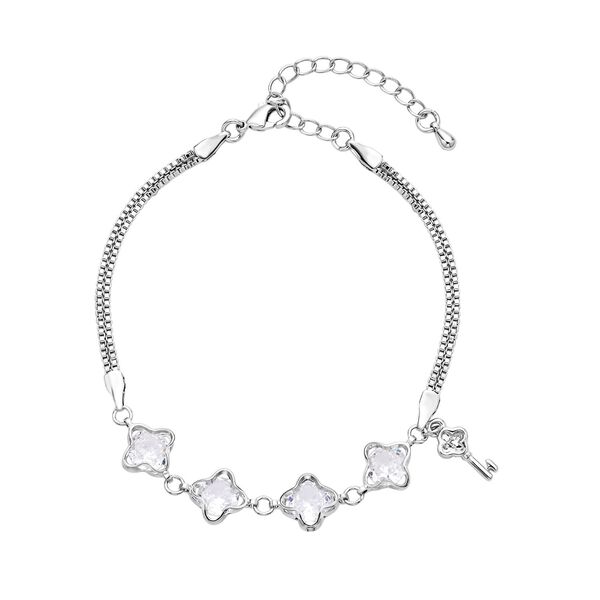 Wei&szlig;es Zirkonia-Armband, 19 cm - 3 ct.