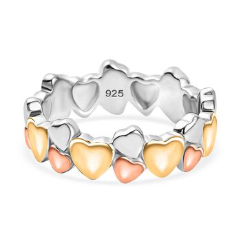 Dreifarbiger Herz-Bandring
