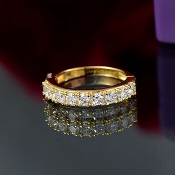 LUXURIANT SI Labor Diamant Ring, 925 Silber 750 Gelbgold Vermeil - 1 ct.