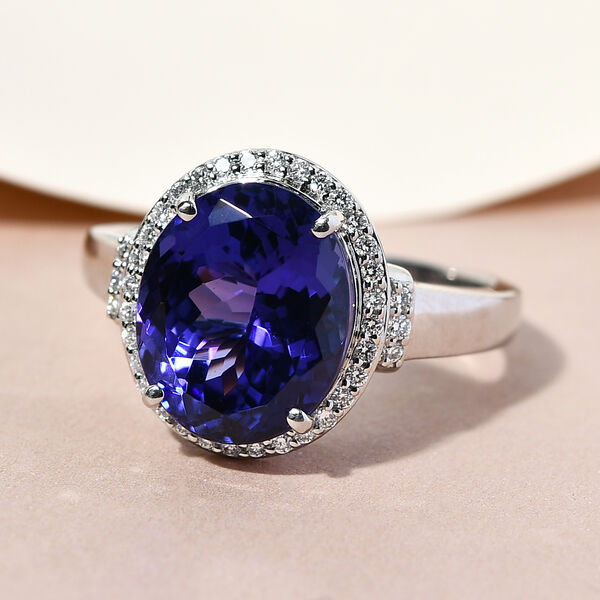 RHAPSODY AAAA Tansanit und VS EF Diamant Halo-Ring in 950 Platin - 	9,04 ct. image number 10