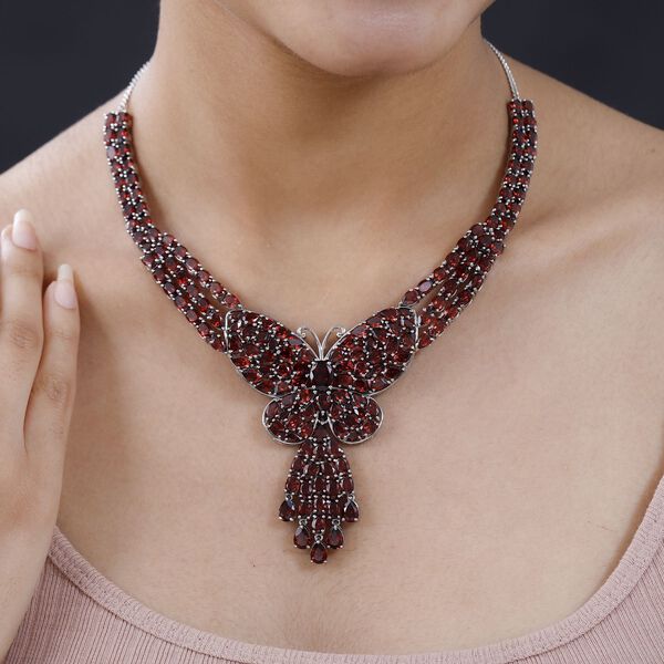 Nat&uuml;rliche Mosambik Granat-Halskette, 45cm - 87,42 ct. image number 3