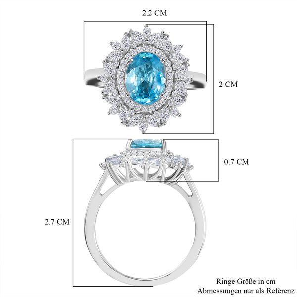 D'Joy blauer und wei&szlig;er Zirkon Ring - 3,96 ct. image number 6