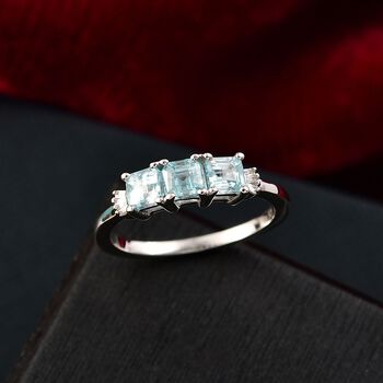 D'Joy blauer Zirkon und Diamant Ring - 1,63 ct.