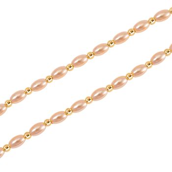 Goldene Muschelkernperle Halskette ca. 50cm + 5cm Extender, Std Gelb