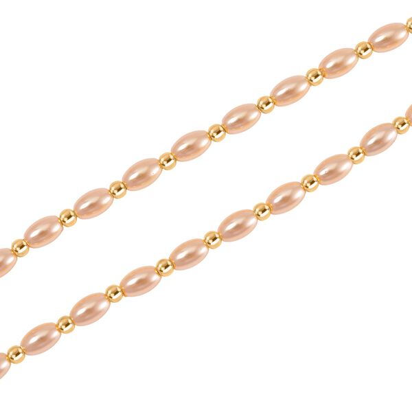 Goldene Muschelkernperle Halskette ca. 50cm + 5cm Extender, Std Gelb image number 4