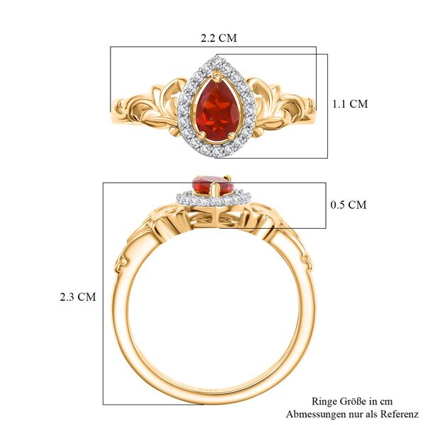 D'Joy AA mexikanischer purpurroter Feueropal und Zirkon Ring - 0,44 ct. image number 7