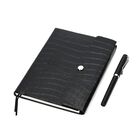 2er Set - Notizbuch-Set mit Schlangenleder-Optik und Stift, 21 x 14,5 cm, Schwarz