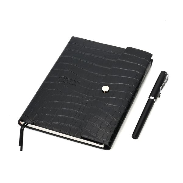 Serpentine Notizbuch Geschenkset mit Kugelschreiber - schwarz image number 0