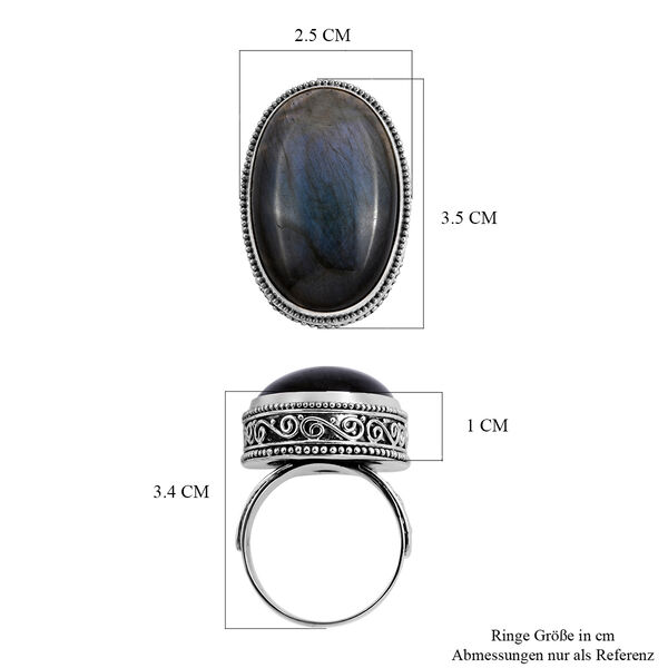 Royal Bali Kollektion - Labradorit-Ring, 925 Silber  ca. 34,40 ct image number 6