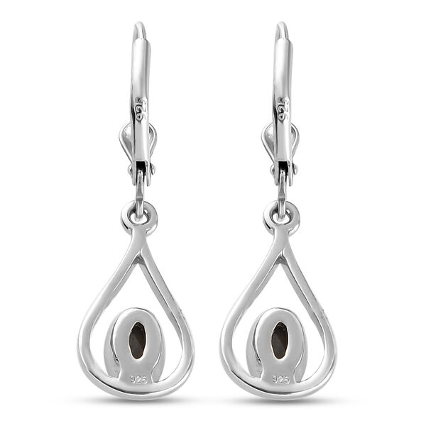 Ammolite Solitär-Ohrhänger in Silber image number 5