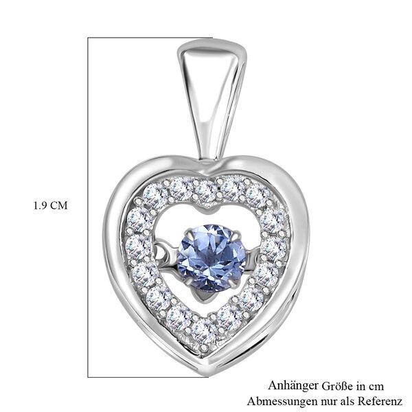 Tansanit und Moissanit Herz Anhänger - 0,41 ct. image number 6