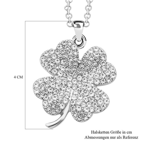 Wei&szlig;er Kristall-Kleeblatt-Anh&auml;nger mit Kette - 2,50 ct. image number 6