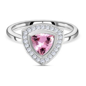 LUSTRO STELLA - rosa und weißer Zirkonia-Ring, 925 Silber  ca. 1,50 ct