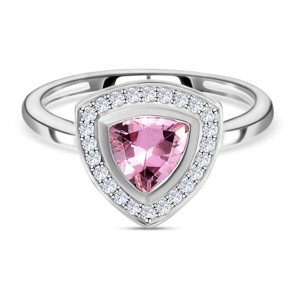 LUSTRO STELLA - rosa und wei&szlig;er Zirkonia-Ring, 925 Silber  ca. 1,50 ct