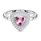LUSTRO STELLA - rosa und weißer Zirkonia-Ring, 925 Silber (Größe 17.00) ca. 1,50 ct
