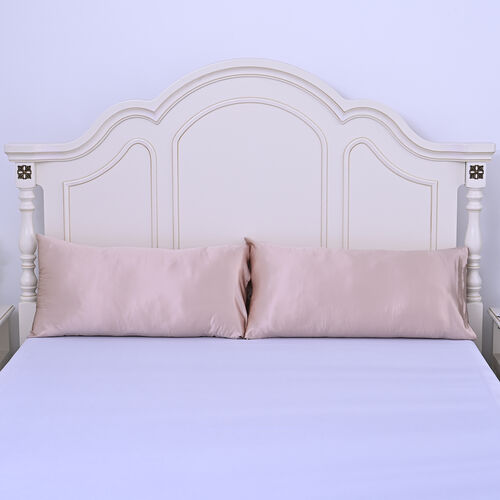 SERENITY NIGHT: Premium-Kollektion, 2er-Set - Kissenbezüge aus 100% Maulbeerseide, Roségold  image number 1