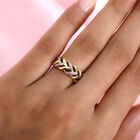 Diamant Blatt-Design-Ring in Silber image number 2
