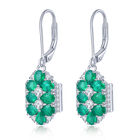 AAA Kagem sambische Smaragd und Zirkon-Ohrringe, 925 Silber rhodiniert ca. 3.12 ct