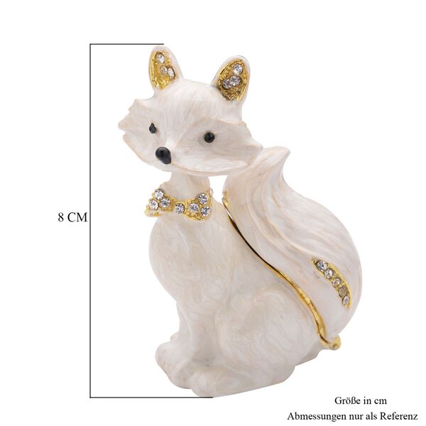 Tablettendöschen mit weißen Kristallen, emailliert, weiß, 5,2x7,2 cm, Fuchs image number 5