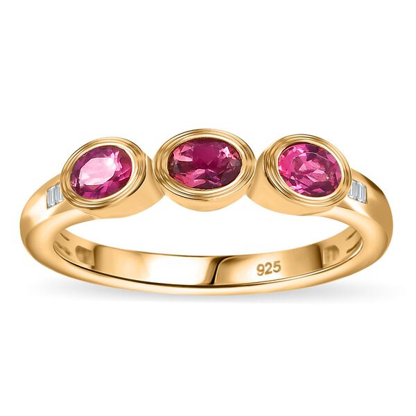 Labor roter Beryll und Diamant-Ring - 0,52 ct. image number 4